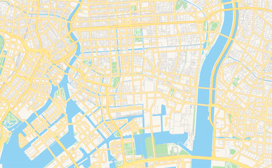 Printable street map of Koto, Japan