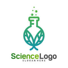 Nature Lab Logo Design Concept Vector. Creative Lab with leaf Logo Template. Icon Symbol