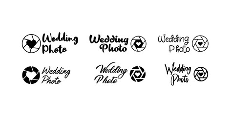 Wedding photographer logo design. Vector illustration.