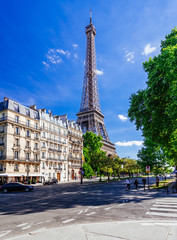 Paris Eiffel Tower in Paris, France. Eiffel Tower is one of the most iconic landmarks in Paris.