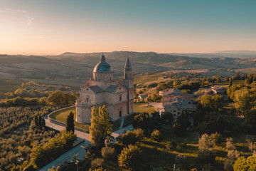 Obraz premium Panoramic photo from the drone, Montepulciano.