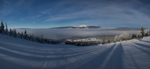 Panoramic view of Krkonose mountains