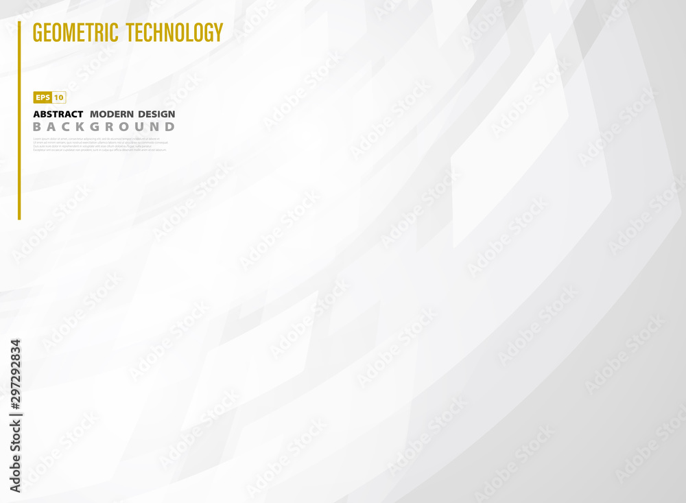 Poster abstract technology square of white gradient template design background. illustration vector eps10