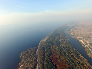Storage pool of hydroelectric station. After Chernobyl disaster - collection active sediments....