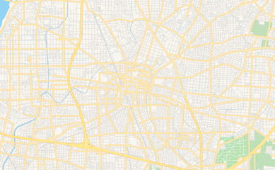 Printable street map of Ichinomiya, Japan