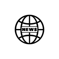 World news flat vector icon. News symbol logo illustration on white background.