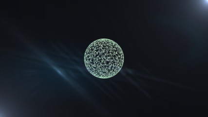 Molecular structure at the atomic level on the black background.