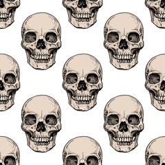 Pattern with human skull
