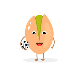 Funny cartoon character from pistachio, who plays football.