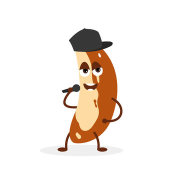 Funny cartoon character from brazil nut, who sings.