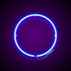 neon circle lamp blue