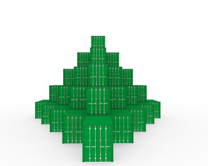 3D Illustration of Cargo Container with Brazil Flag on white background. Delivery, transportation, shipping freight transportation. 3d illustration.