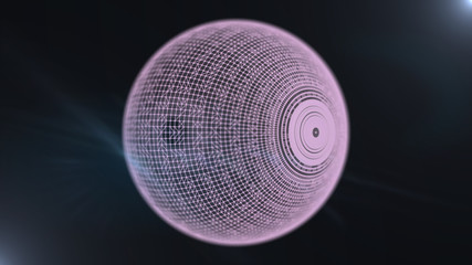 Illustration of a futuristic sci-fi spaceship aircraft flying on night sky background.