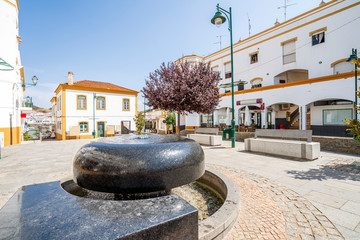 Fountain on main square of Alcoutim, Algarve, Portugal
