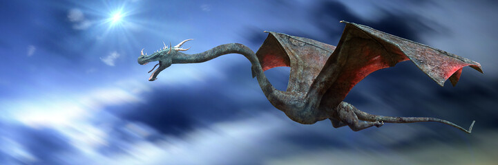 dragon, flying in the sky