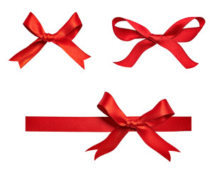 red bow isolated on white background