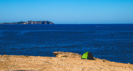 Ibiza coastline camping