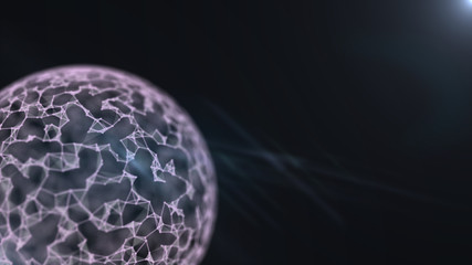 Financial sphere hologram of luminous network connections.