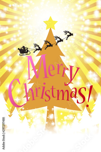 Leinwandbilder Background Wallpaper Vector Illustration Design Clip Art Art Free Free Size ベクターイラスト パーティー素材 集中線 メリークリスマス ツリー もみの木 無料 メッセージカード Tomo00