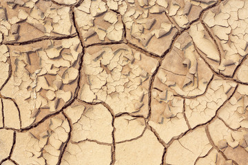 Top view of Dry land in the construction area. Cracked ground background