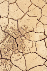 Top view of Dry land in the construction area. Cracked ground background