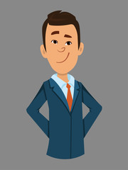 laughing facial expression. businessman laughing emotion vector illustration for your design, animation or something else.