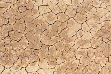 Top view of Dry land in the construction area. Cracked ground background