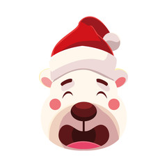 head of polar bear with hat