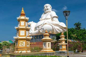 Architectural Specification biggest Maitreya Buddha merciful smile, bright white attracts many...