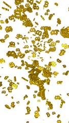 Digital currency symbol Bitcoin on a white background. Fall of bitcoin. crypto currency graph on virtual screen. Business, Finance and technology concept. 3D illustration