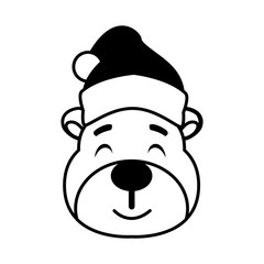 silhouette of head of polar bear with hat