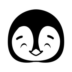 head of penguin in white background