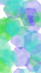 Naklejka na ściany i meble Multicolored translucent hexagons on white background. Vertical image orientation. 3D illustration