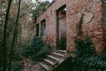 Ruins of morgue in Bohnice cemetery, urbex in Prague 