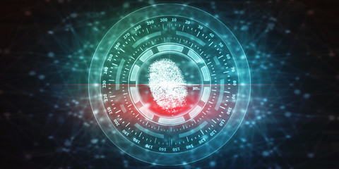 Fingerprint Scanning Technology Concept 2d Illustration
