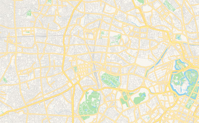 Printable street map of Shinjuku, Japan