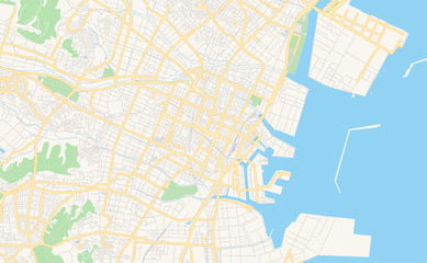 Printable street map of Yokkaichi, Japan