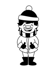 boy with hat and scarf