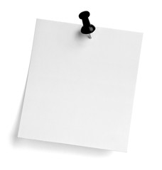 note paper push pin message red white black
