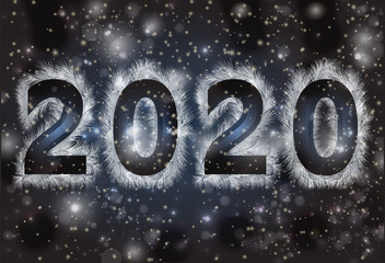 Happy new 2020 year constellation wallpaper, vector illustration