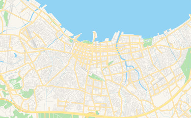 Printable street map of Aomori, Japan