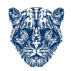 Abstract creative illustration with colorful tiger 