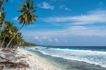 Tropical Island Beach with signs of beach erosion 