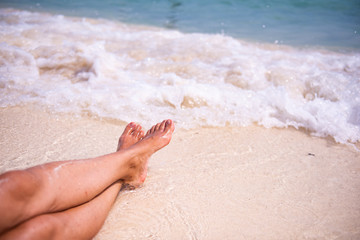 feet in sand