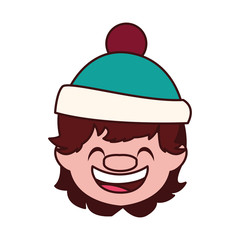 head of cute boy with hat