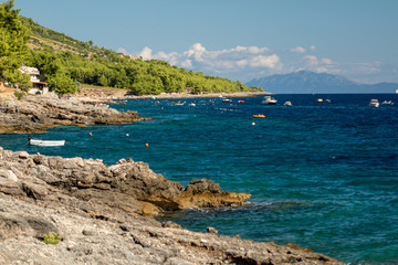 Fototapeta na wymiar Coast of Hvar island, adriatic sea, Croatia
