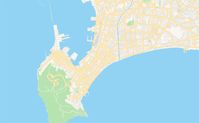 Printable street map of Hakodate, Japan