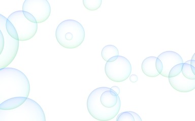Light blue colored background with purple bubbles. Wallpaper, texture purple balloons. 3D illustration