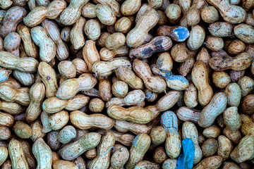 Unsheled peanuts background