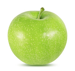 Fresh green apple isolated on white background with clipping path